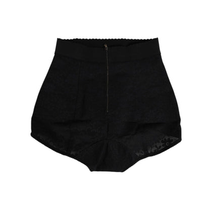 Dolce & Gabbana Black Nylon High Waist Short Panty Underwear