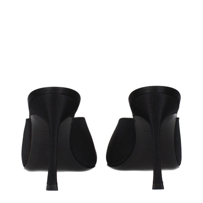 Amina Muaddi Black Satin High Heel Pumps