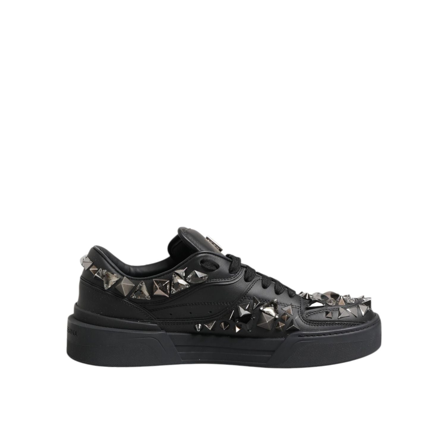 Dolce & Gabbana Black Portofino Studded Men Sneakers Shoes