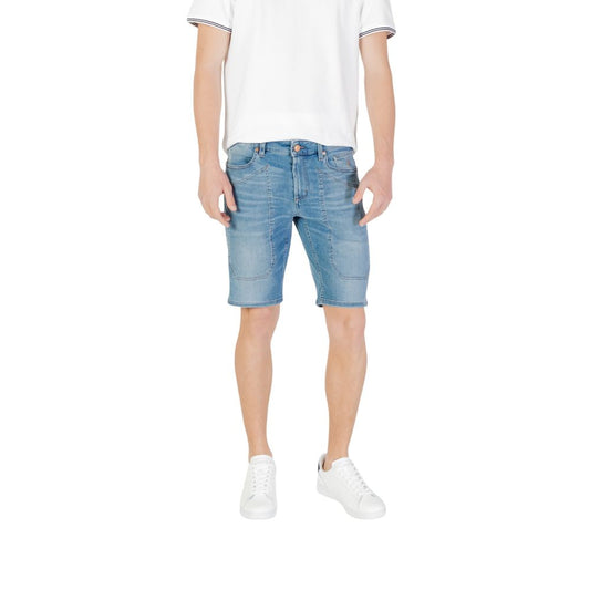 Jeckerson Light Blue Cotton Bermuda Shorts