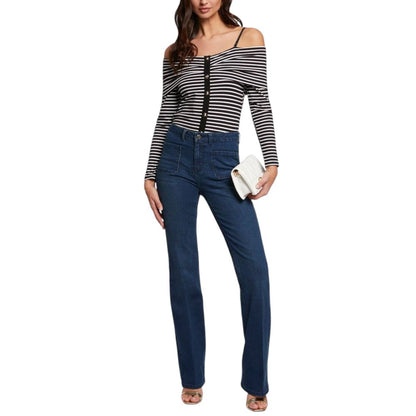 Morgan De Toi Black And White Viscose Long Sleeve T-Shirt