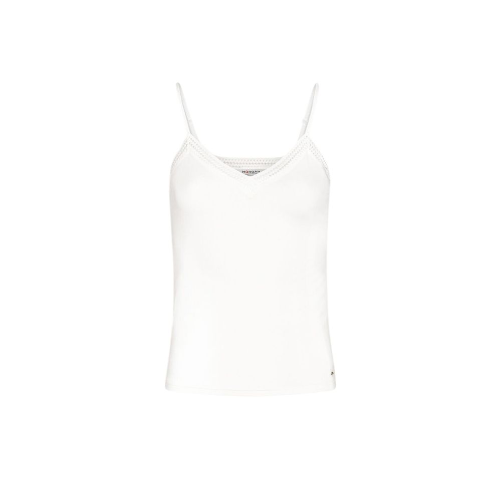 Morgan De Toi Cream Viscose Tank Tops