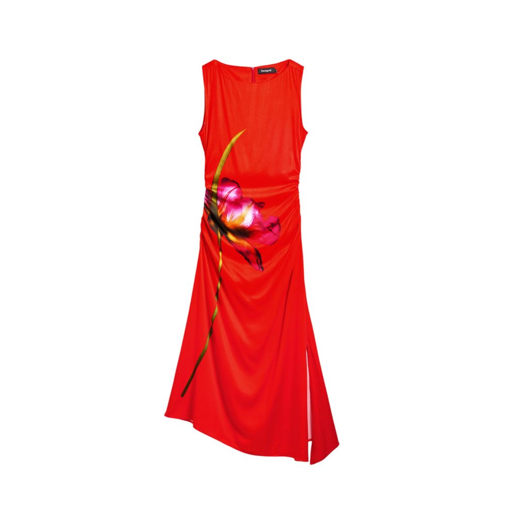 Desigual Red Viscose Long Dress