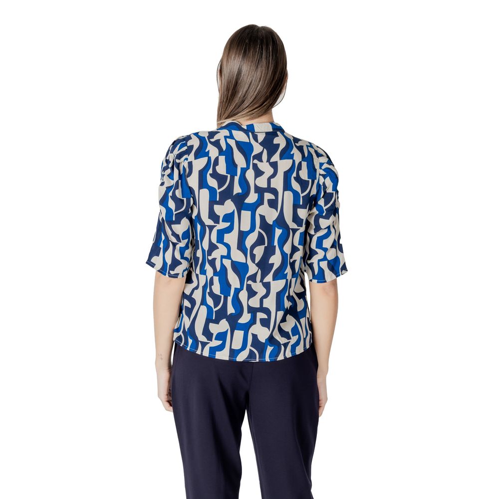 ICHI Blue Viscose Blouse