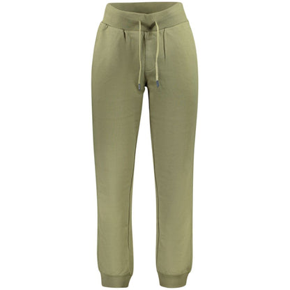 North Sails Green Cotton Pant, sports trousers with elastic waist, brushed organic cotton, ankle cuff, three pockets, logo detail.