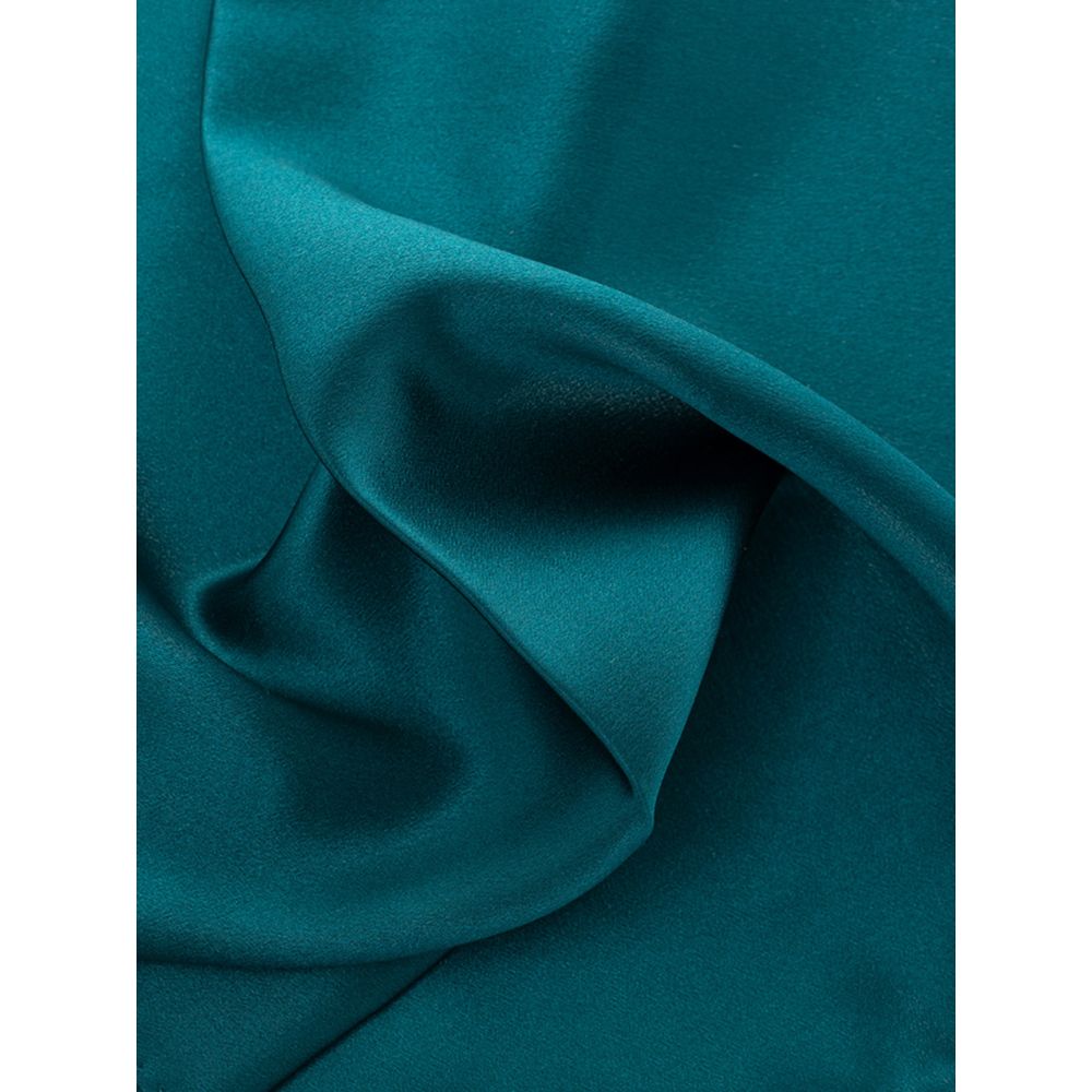 Dolce & Gabbana Green Silk Pocket Square in petrol green, size 32 x 32 cm, 100% silk