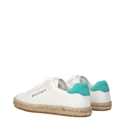 Palm Angels White Leather Low Top Sneakers