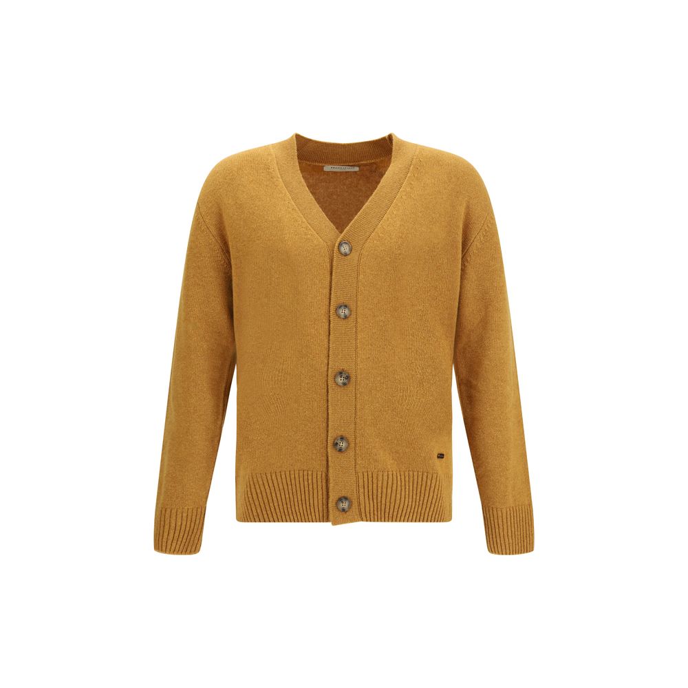 Brooksfield Yellow Fleece Wool Cardigan