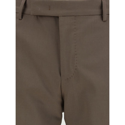 PT Torino Brown Fleece Wool Casual Pants