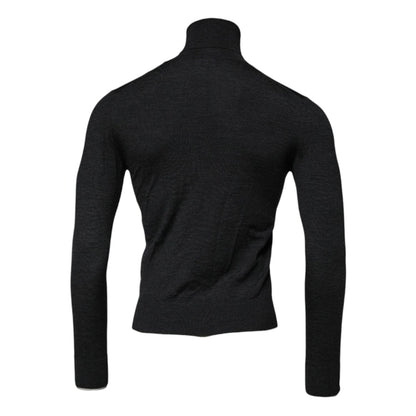 Dolce & Gabbana Black Wool Turtle Neck Men Pullover Sweater