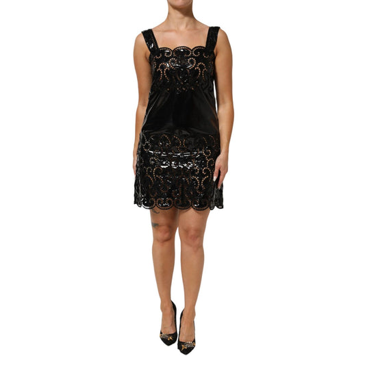 Dolce & Gabbana Black Cut Out A-line Sheath Mini Dress