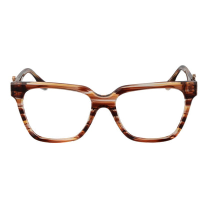Trussardi Orange Acetate Glasses (Frames), full-rim style for women, square shape, 51-16-145 size, spring hinge, demo lenses.