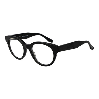 Trussardi Black Acetate Glasses (Frames), unisex full-rim browline style with black acetate frame and demo lenses.