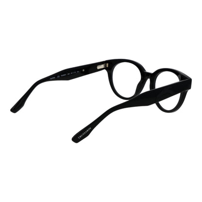 Trussardi Black Acetate Glasses (Frames) in unisex full-rim browline style, black acetate material with demo lenses. Includes branded case.