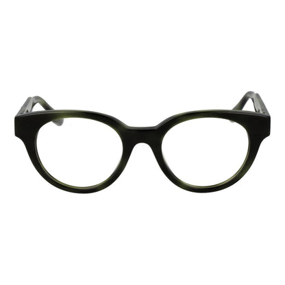 Trussardi Green Acetate Glasses (Frames), unisex full-rim acetate material with demo lenses, green color, spring hinge.