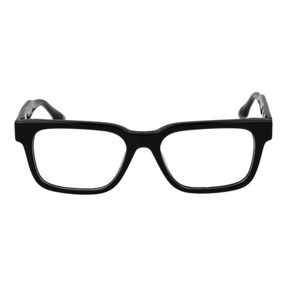 Trussardi Black Acetate Glasses (Frames) with full-rim rectangle design and spring hinge, shown in unisex style.