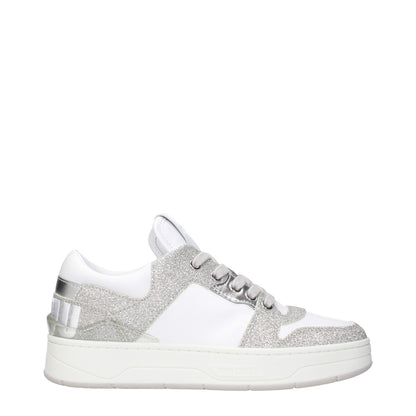 Jimmy Choo White Leather Low Top Sneakers