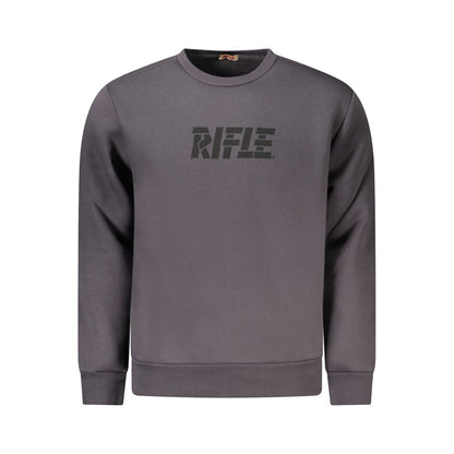Rifle Gray Cotton Sweatshirt with long sleeves, crew neck, and logo print.