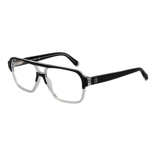 Guess Black Acetate Glasses (Frames) with full-rim aviator style and spring hinge, featuring demo lenses and branded case.