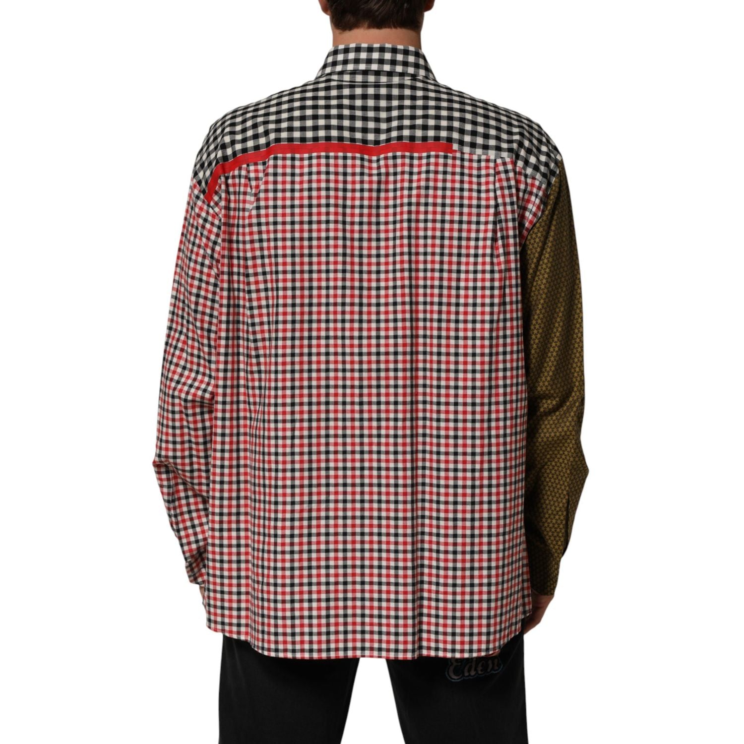 Dolce & Gabbana Multicolor Cotton Collared Checkered Shirt