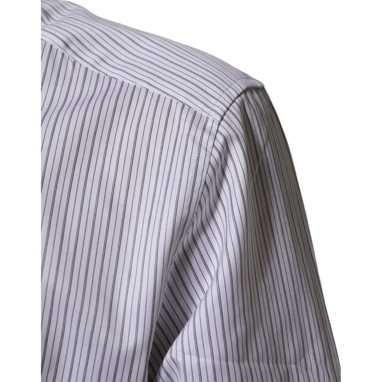 Dolce & Gabbana White Stripes Long Sleeves GOLD Dress Shirt