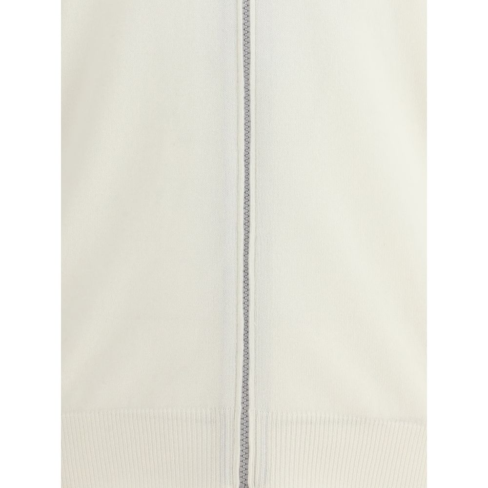 Brunello Cucinelli White Cashmere Cardigan