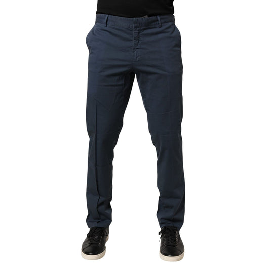 Master Coat Blue Skinny Fit Mid Waist Men Chino Trouser Pants