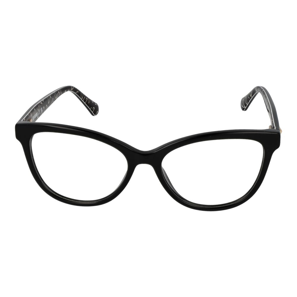 Alt Tag: Love Moschino Black Acetate Glasses (Frames) with full-rim cat eye style for women, featuring a branded case.