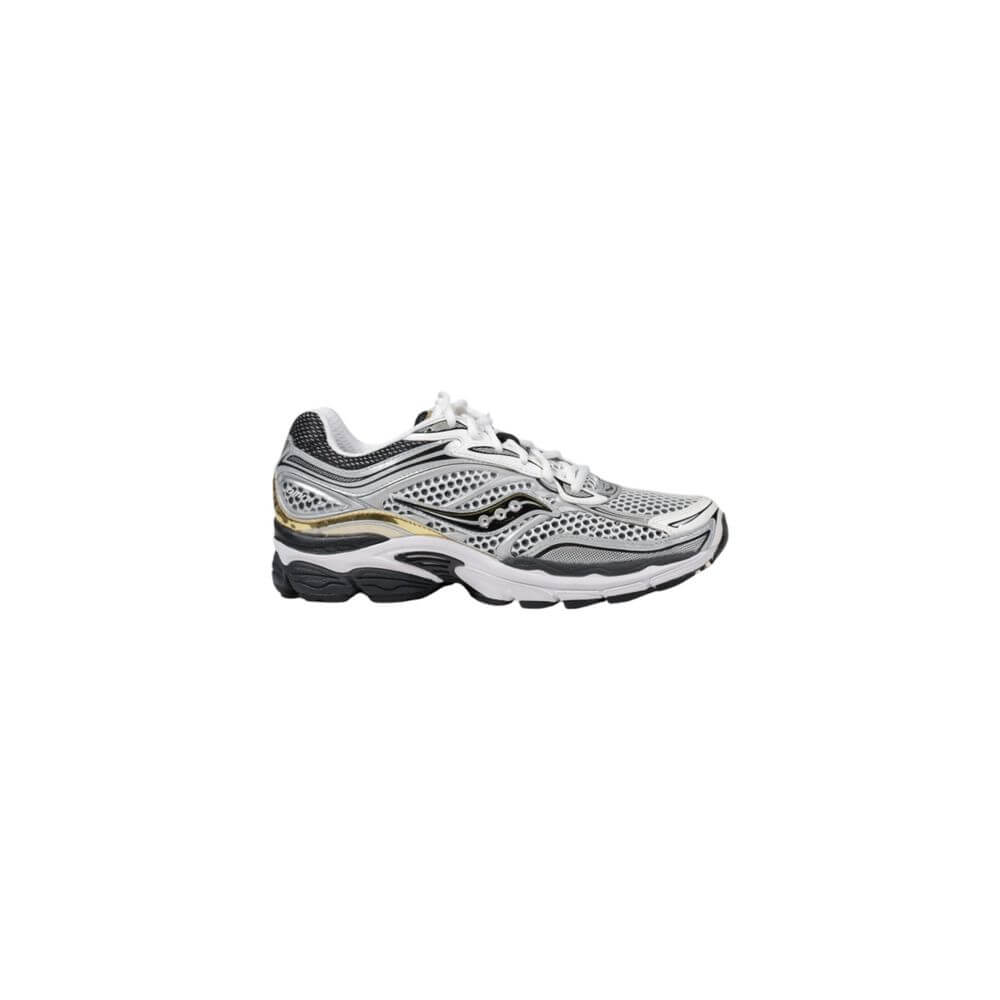 Alt Tag: Saucony Gray Mesh Athletic Sneakers, sporty round toe lace-up design