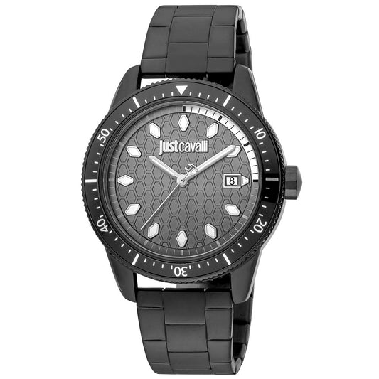 Just Cavalli Black Stainless Steel Dress Watch 1728,67434610848,Accessories,Black,Dress Watches - Watches - Accessories,Just Cavalli,Men,New with tags,Watches - Accessories
