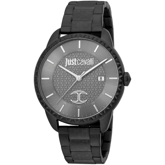 Just Cavalli Black Stainless Steel Dress Watch 1728,67434610848,Accessories,Black,Dress Watches - Watches - Accessories,Just Cavalli,Men,New with tags,Watches - Accessories