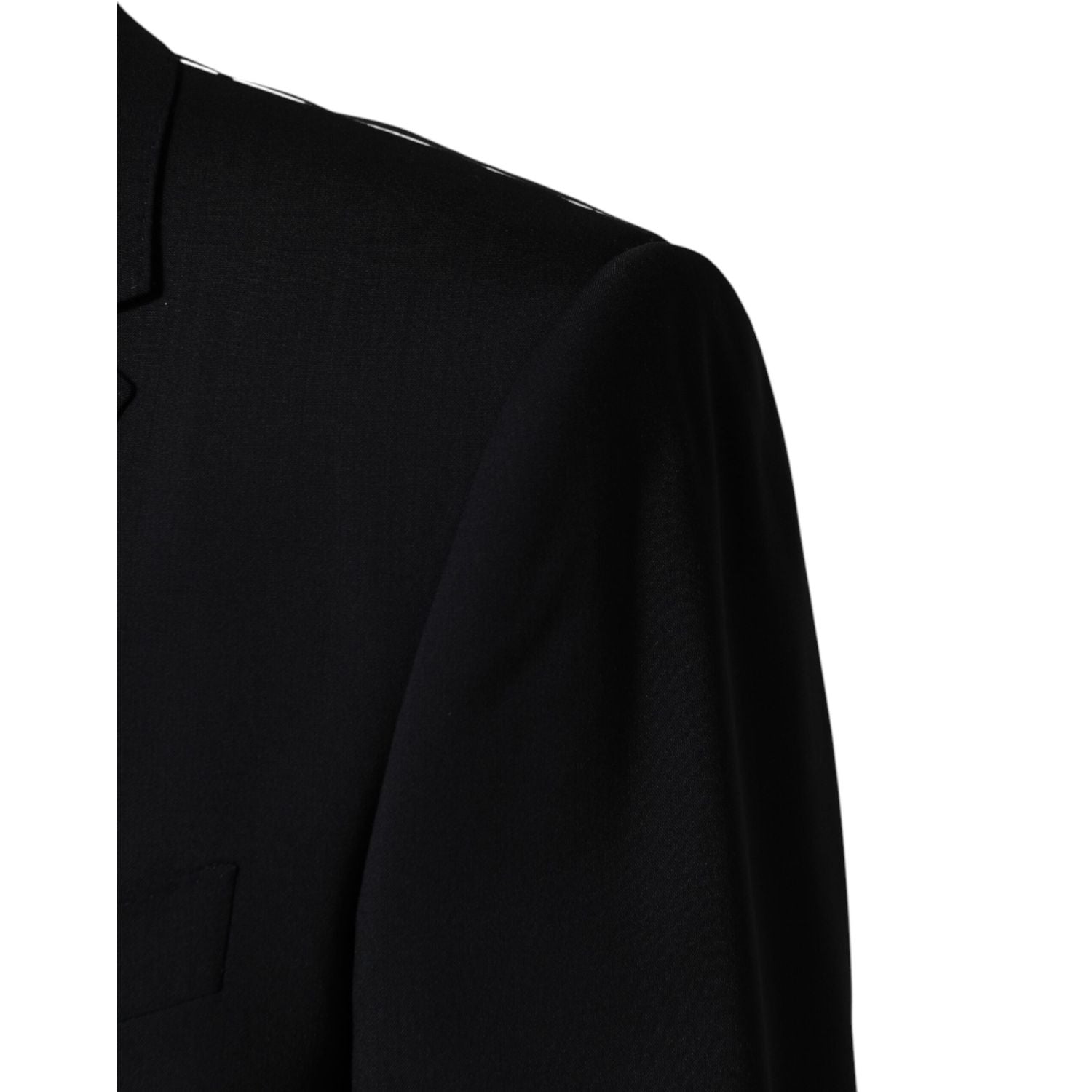 Dolce & Gabbana Dark Blue Wool Single Breasted 2 Button Blazer