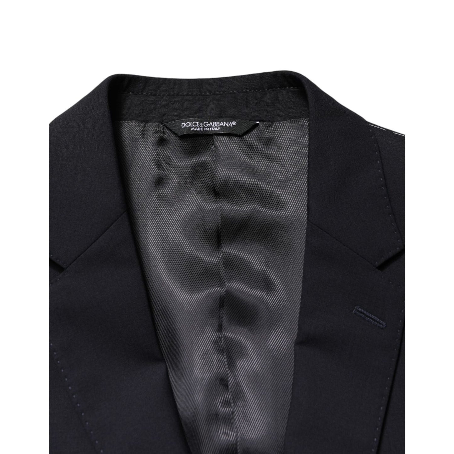 Dolce & Gabbana Dark Blue Wool Single Breasted 2 Button Blazer