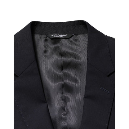 Dolce & Gabbana Dark Blue Wool Single Breasted 2 Button Blazer
