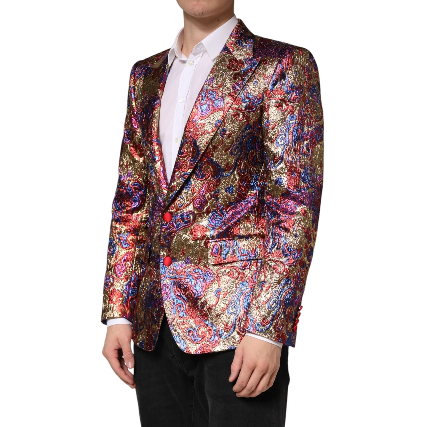 Dolce & Gabbana Multicolor Jacquard Single Breasted Blazer