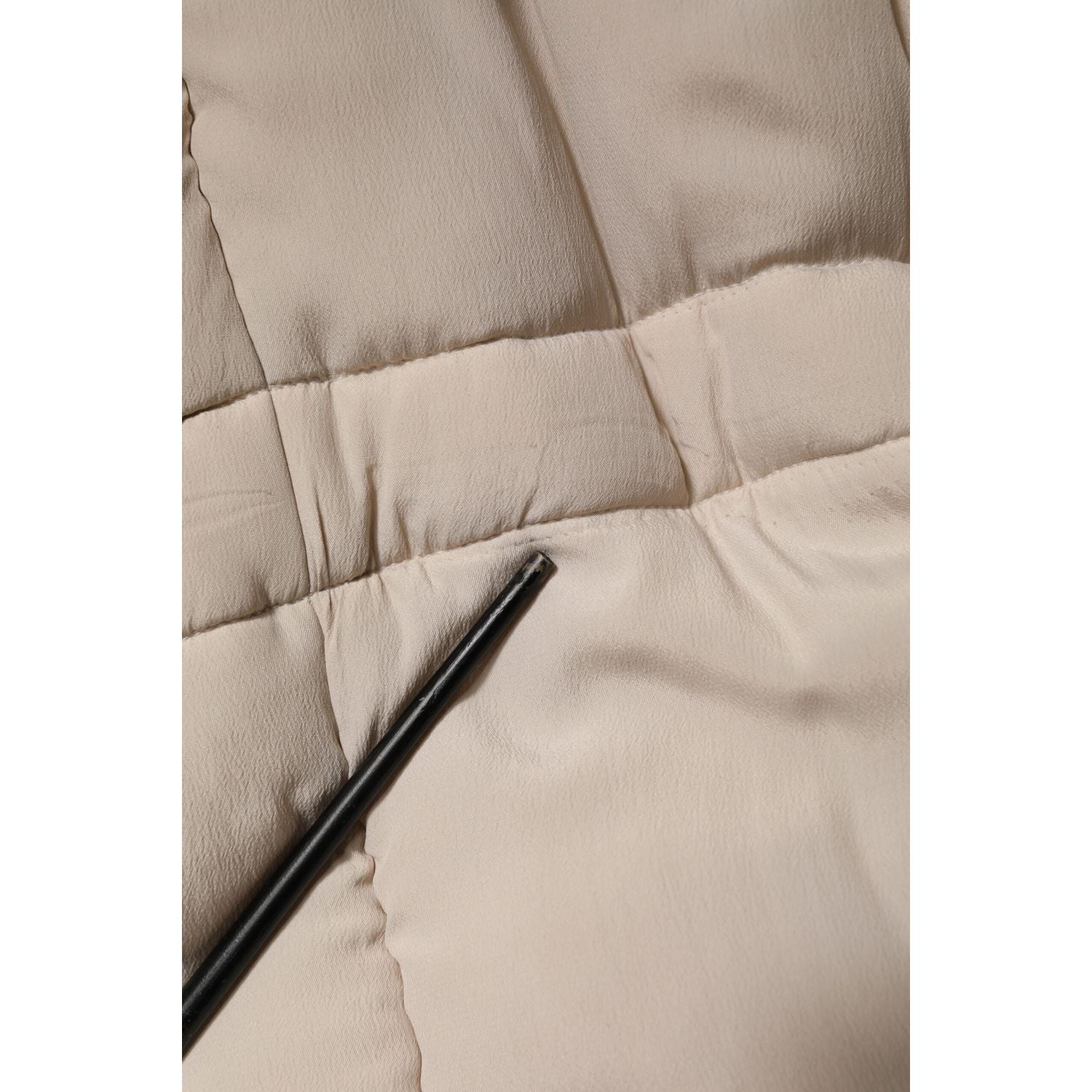 Dolce & Gabbana Beige Padded Collared Long Trench Coat Jacket