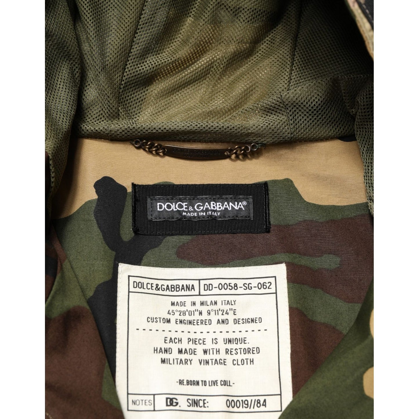 Dolce & Gabbana Multicolor Camouflage Hooded RainCoat Jacket