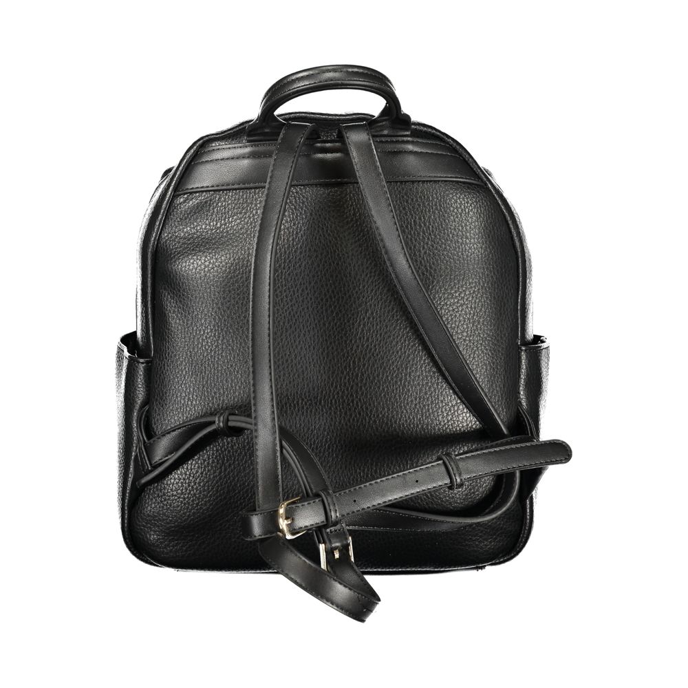 Mario Valentino Black Polyurethane Women Backpack 1728,67403481248,Backpacks - Bags,Bags,Black,Mario Valentino,New with tags,Women