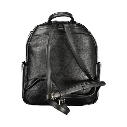 Mario Valentino Black Polyurethane Women Backpack 1728,67403481248,Backpacks - Bags,Bags,Black,Mario Valentino,New with tags,Women