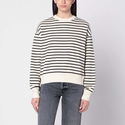 ANINE BING Ivory/black striped Dean sweatshirt A-08-11436CO/R_ANINE-MTL69_323
