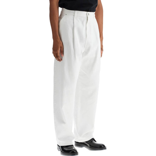 Moschino white cotton wide leg trousers