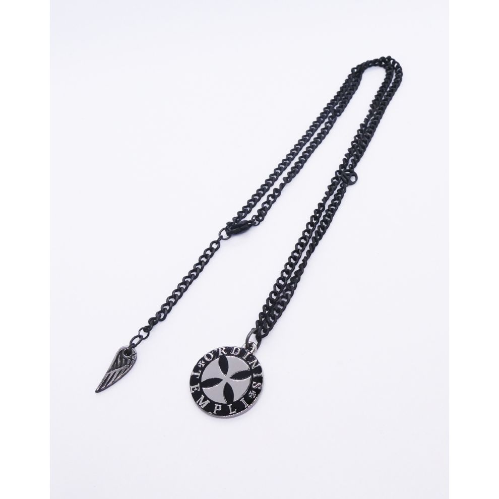AN JEWELS JEWELRY Mod. AA.C260COS black necklace with custom pendant on white background