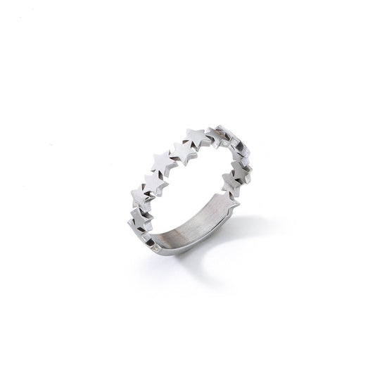 AN JEWELS JEWELRY Mod. ADC.R02S-8 silver star ring on white background.