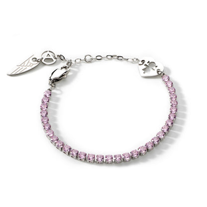 AN JEWELS JEWELRY Mod. AL.BLIYMPK pink gemstone bracelet with silver charms