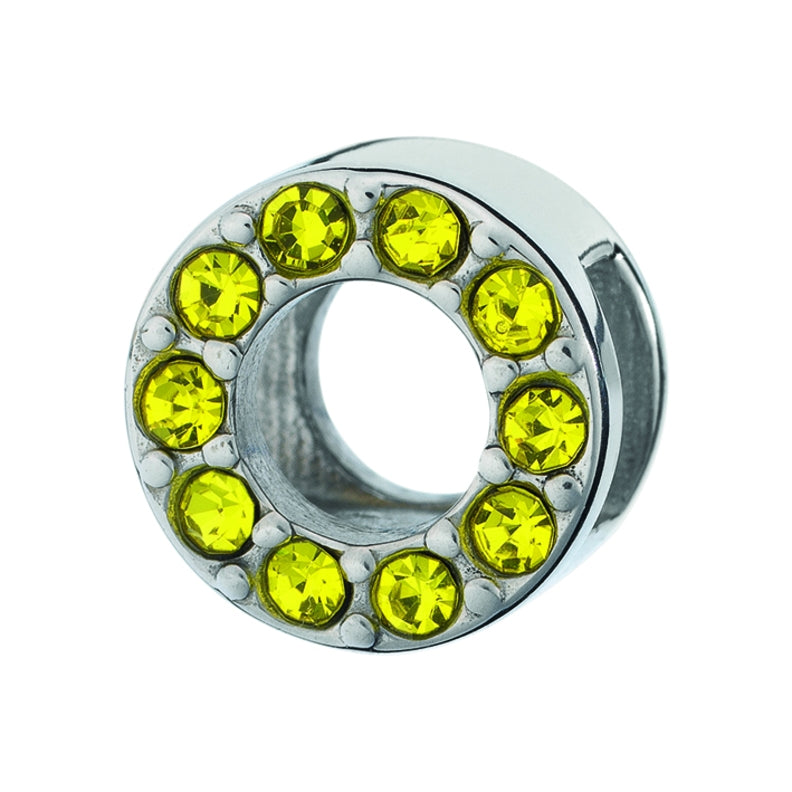 AN JEWELS JEWELRY Mod. AL.DLI01YL yellow gemstone-studded circular charm