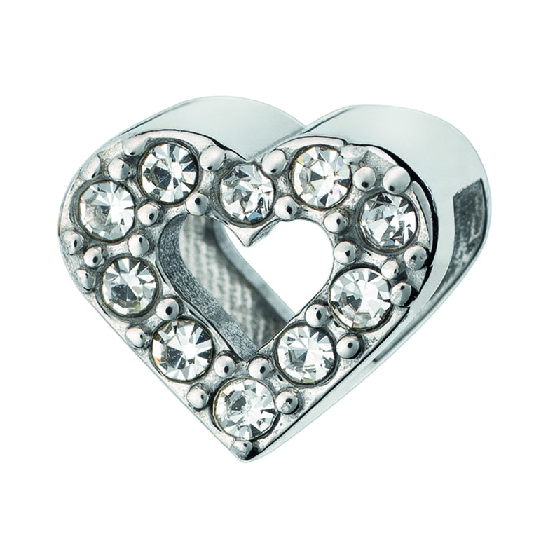 AN JEWELS JEWELRY Mod. AL.DLI02CZ heart-shaped charm with crystal accents