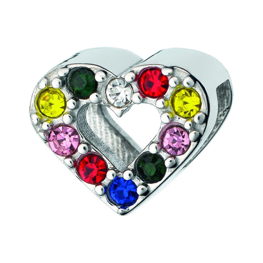Heart-shaped AN JEWELS JEWELRY Mod. AL.DLI02FC charm with colorful gemstones