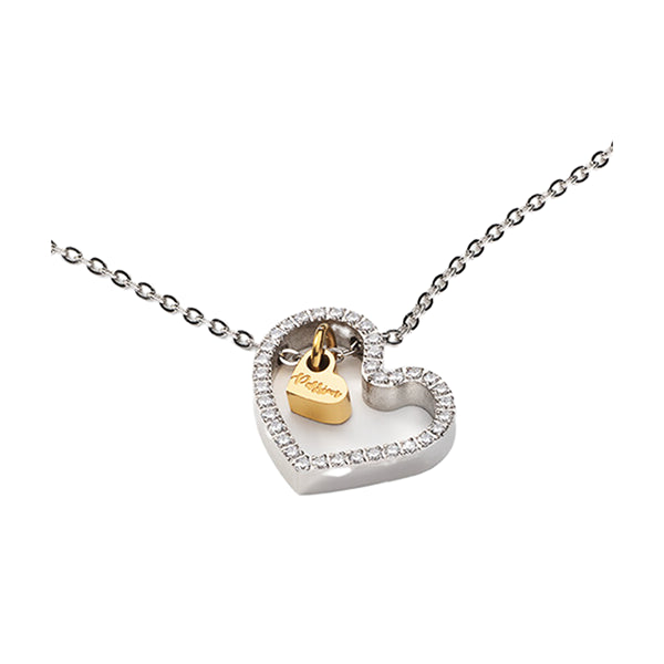 AN JEWELS JEWELRY Mod. AL.NLPA4SCZ heart-shaped necklace with diamond accents