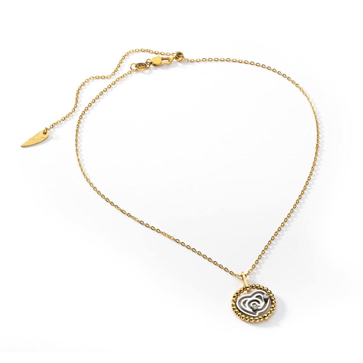 Alt Tag: AN JEWELS JEWELRY Mod. AL.NSOKSSYC gold necklace with pendant on white background