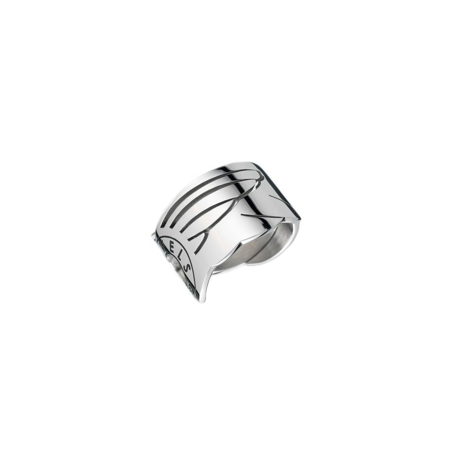 AN JEWELS JEWELRY Mod. AL.RFY01S-9 silver and black design ring